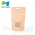 Makanan Grade Kraft Paper Biodegradable Bag dengan Window